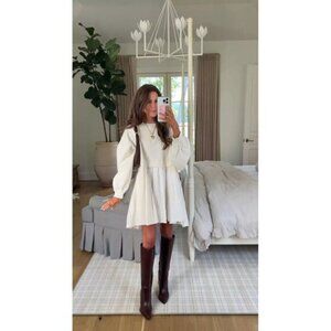 FREE PEOPLE Eleanor Sweatshirt Dress in Grey Combo Size Small